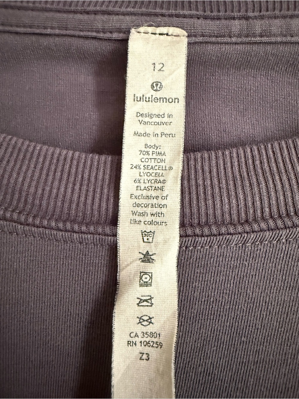 Lululemon Women's Shortsleeve Dress Size 12 Purple Gray Athleisure Casual Comfy - Picture 3 of 5
